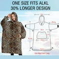 thumbnail image 4 of Oversized Wearable Blanket Hoodie,Brown and Black Leopard Print Sherpa Blanket Hoodie with Super Pockets,Super Warm Fuzzy Pullover for Women & Men, 4 of 6