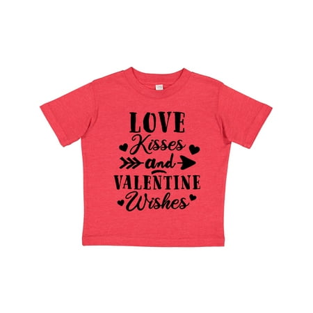 

Inktastic Valentine s Day Love Kisses and Valentine Wishes Gift Toddler Boy or Toddler Girl T-Shirt