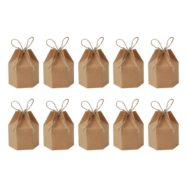 Qarigey Caja de regalo de 50 piezas, soporte de embalaje exquisito Universal, artesanía de papel de estilo Simple, recuerdo de fiesta de boda, Ropa, zapatos y accesorios Miscelánea Café