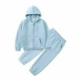 thumbnail image 6 of fatyb Boys Girls Sweatsuit Sets Fleece Lined Tracksuit Zip up Hoodies Sweatpants Activewear for School, 6 of 7