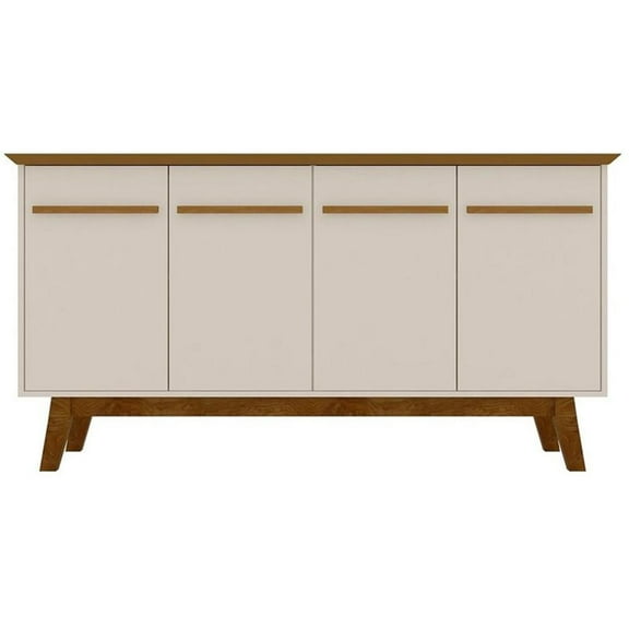 Pemberly Row 63"W Solid Wood Sideboard in Off White/Cinnamon