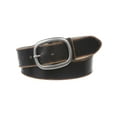 thumbnail image 2 of Snap On Plain Crack Print Stitching Edged Genuine Vintage Retro Leather Belt, 2 of 2