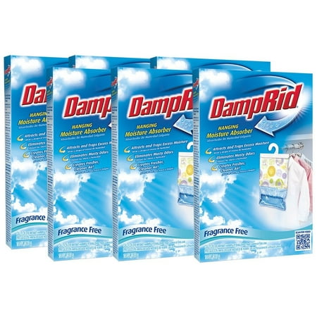 - Hanging Moisture Absorber Fragrance Free (Pack Of 6), Attract and trap excess moisture to eliminate musty odors By DampRid
