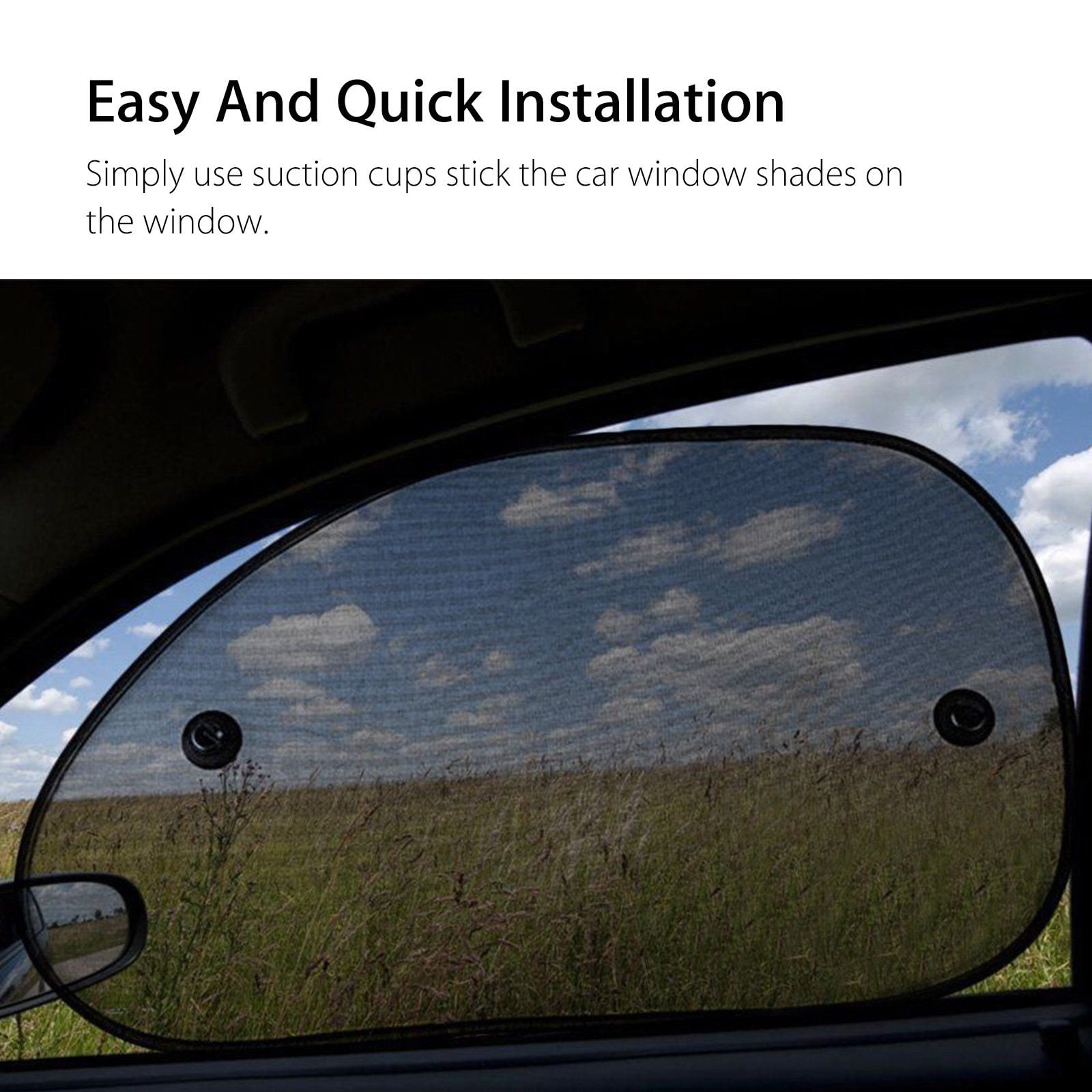 3-Piece Set Basics Car Window Stick-On Sun Shade for Rear and Side Windows