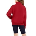 thumbnail image 5 of ZACPNCV Girls Half Zip Sweatshirt Fleece Quarter Zip Pullover Sweatshirts Fall Clothes for Teen Girls Thumb Hole Red 5-6 Years, 5 of 8