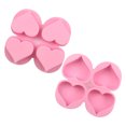 thumbnail image 6 of 2 PCS Heart Shape Baking Silicone Mold,4 Cavities Handmade Craft Mould,Baking Mold Cake Pan,Biscuit Chocolate Mold,Ice Cube Tray,Soap Mold,Mold for Valentine’s Day Gifts, 6 of 7