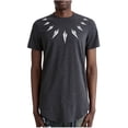 thumbnail image 1 of Hombres manga corta casual cuello redondo diamante gradiente impresión pulóver deportes de longitud media camiseta blusa tops Pompotops oipoqjl6439, 1 of 3