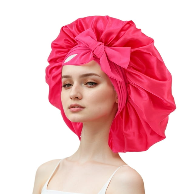 Xingzhi Silk Sleeping Hat Comfortable And Stylish Protects Hair And Is Versatile Life Deep Rose Red