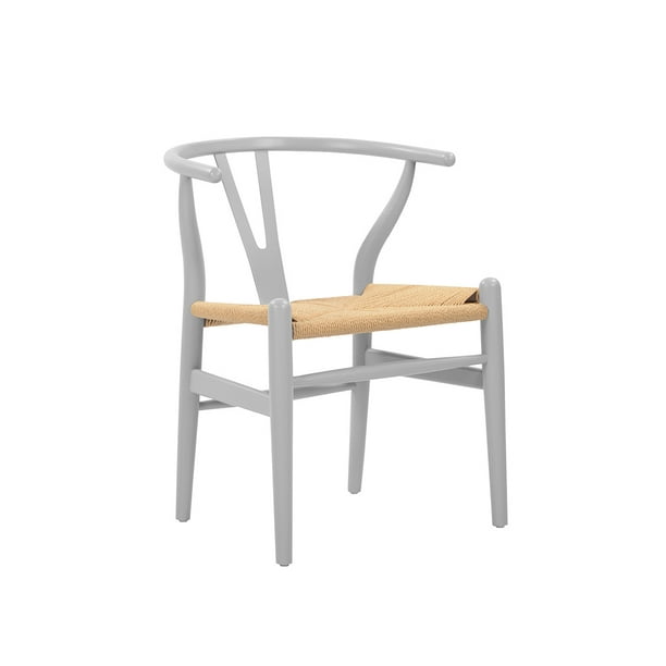 Silla Réplica CH24 Wishbone Estilo Contemporáneo Color Gris GAIA Wishbone