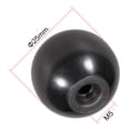 thumbnail image 3 of Uxcell M5 Female Thread 25mm Dia Plastic Machine Handle Ball Knob Black 10 Pack, 3 of 4