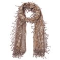 thumbnail image 2 of Lightweight Feminine teardrop fringe Vintage Lace Scarf Mesh Crochet Tassel Scarfs for Women, 2 of 4