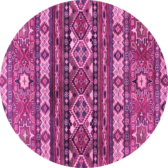 Ahgly Company Indoor Round Southwestern Pink Country Area Rugs, 4' Round