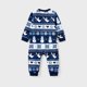 thumbnail image 3 of Pijama de muñeco de nieve con estampado completo, pijama navideño azul (mangas largas), 3 of 5