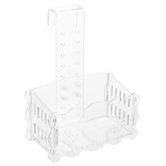 LOLIPPYY Transparent Acrylic Aquatic Plant Pot Holder for Fish Tank Storage and Decoration 5.5 x 5.5 x 4.0 Inches