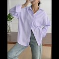 thumbnail image 4 of Camisas de Mujer con Botones, Camisas Formales A Rayas, Mangas Largas, Solapas, Camisas de Oficina, Blusas L, 4 of 8