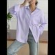 thumbnail image 4 of Camisas de Mujer con Botones, Camisas Formales A Rayas, Mangas Largas, Solapas, Camisas de Oficina, Blusas L, 4 of 8
