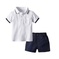 thumbnail image 2 of CYRBOKO Boys Outfit Sets, Summer 2 Pieces Casual Short Sleeve Polos and Shorts White Size 7-8 T, 2 of 9