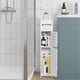 thumbnail image 5 of Storage Cabinet for Small Spaces, Over the Toilet Cabinet for Skinny Bathroom Storage Corner Floor (White), 5 of 5
