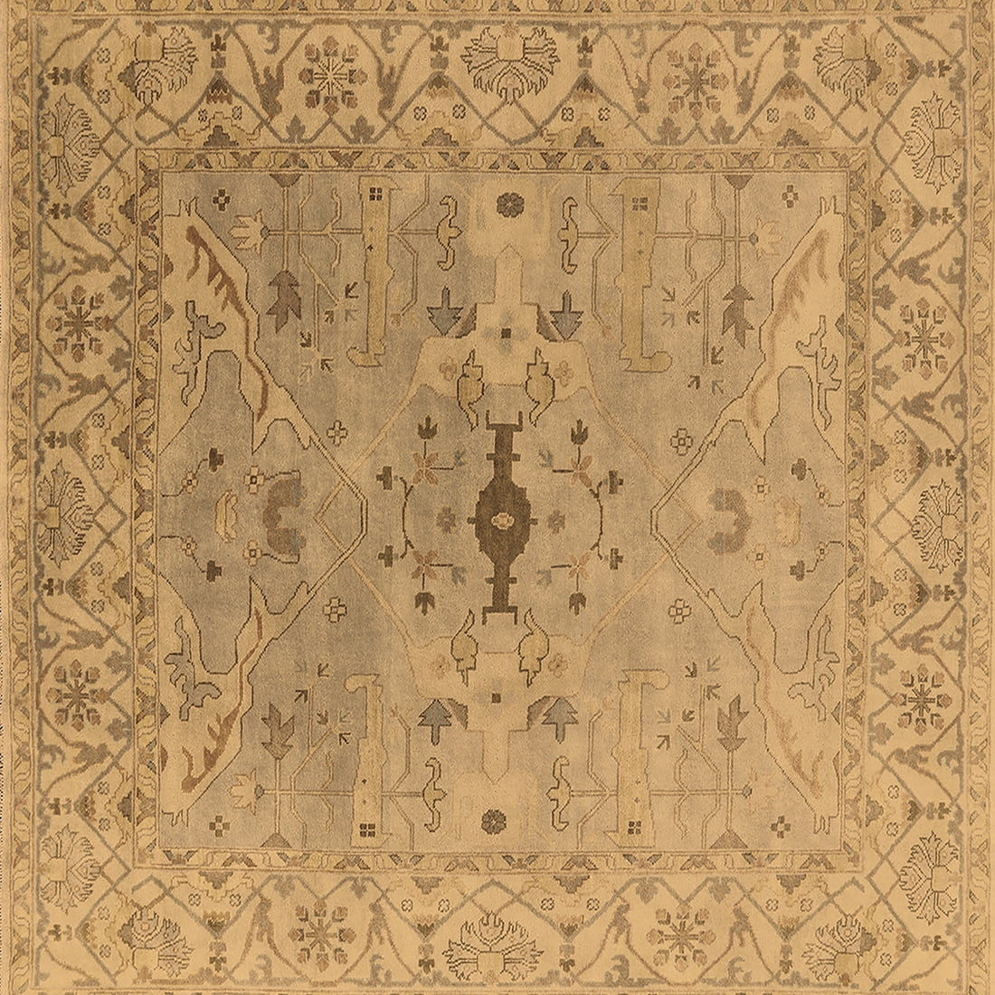 Ahgly Company Indoor Square Oriental Brown Industrial Area Rugs, 3 ...