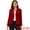 Red, variant on DARING DIVA Women's Notched Lapel Button Front Office Velvet Blazer XL Red