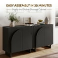 thumbnail image 6 of allforwood Mid-Century Modern Arched Door Wooden Storage Cabinet - Versatile, Buffet and Media Console with Soft-Close Hinges, Adjustable Shelves and Solid Wood Legs (Midnight Charcoal), 6 of 6