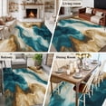 thumbnail image 5 of 5'x7' Area Rugs, Teal Brown Indoor Outdoor Area Rug for Living Room Bedroom, Modern Art Water Ripple Abstract Washable Bathroom Rugs Kitchen Floor Carpet Mats Home Decor Aesthetic, 5 of 8