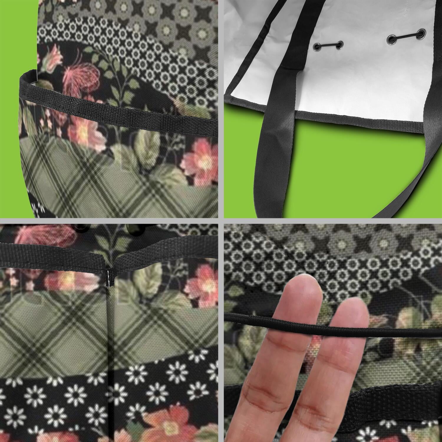 Garden Tool Bag,Pioneer Flower Floral Print Pattern Garden Tool Organizer,Garden Gifts,Waterproof Multi-Pocket Garden Tool Storage 11.8x5.5x11.4 Inch(Tools NOT Included)