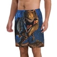 thumbnail image 2 of Pofeuu Starry Night Charging Dinosaur Prin Men's Swim Trunks Quick Dry Bathing Suit Swimming Board Shorts Mesh Lining Beach Swimwear-3X-Large, 2 of 6