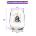 thumbnail image 5 of Watercolor Newfoundland Happy Birthday Celebration Balloons Gift Party 15oz Stemless Wine Glass Mug Newfie Dog Lover Gifts Wine Glasses Cup - 00028, 5 of 5