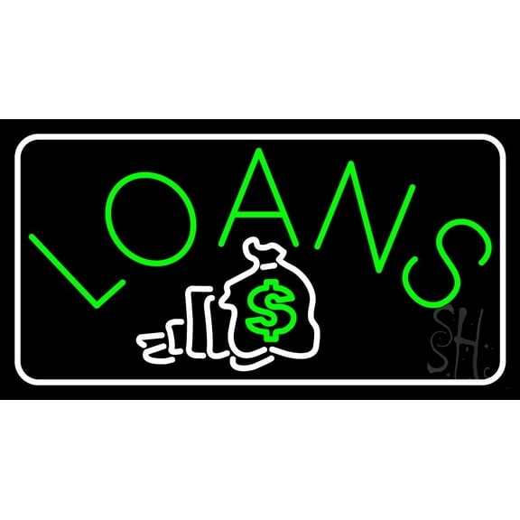 Loans With Logo LED Neon Sign 13 x 24 - inches, Black Square Cut Acrylic Backing, with Dimmer - Bright and Premium built indoor LED Neon Sign for Defence Force.