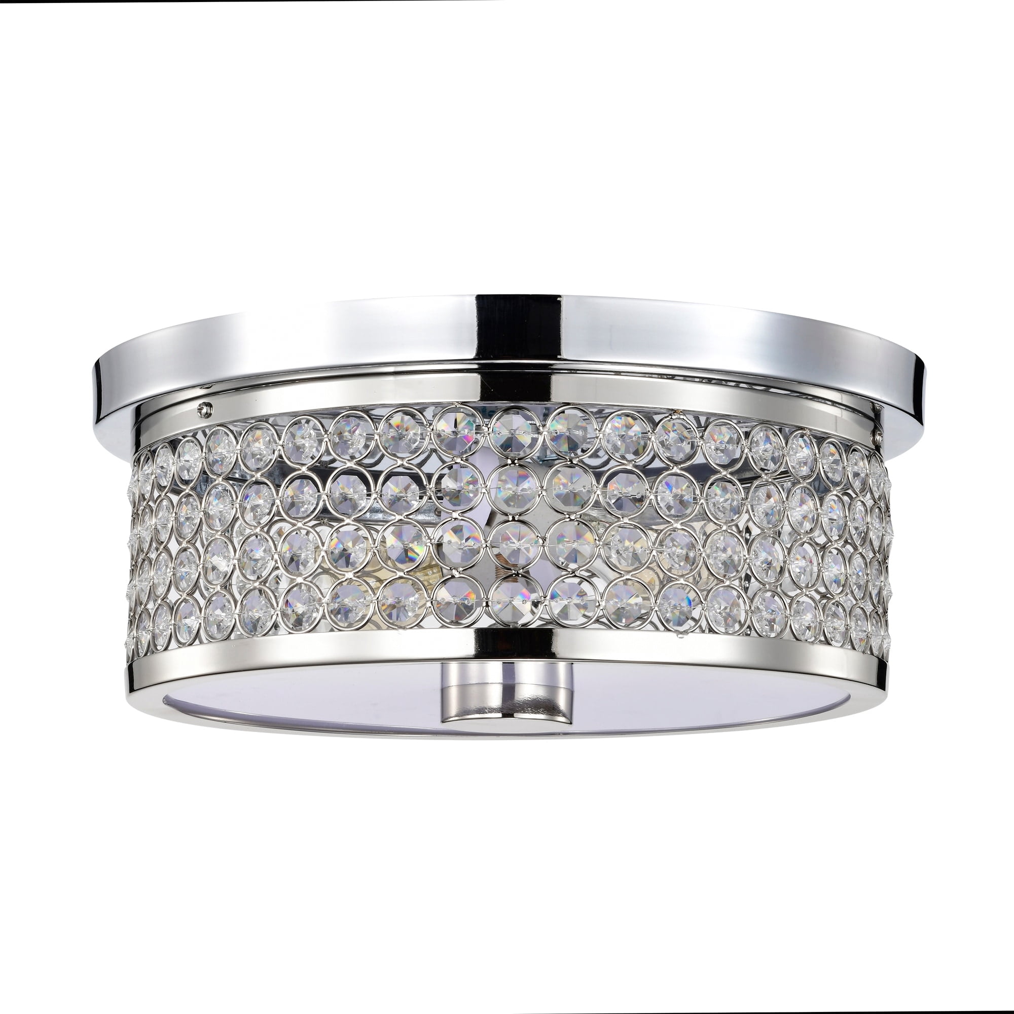 Pieni 12 in. 2-Light Indoor Polished Chrome Finish Semi-Flush Mount Ceiling Light with Light Kit