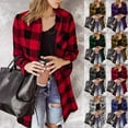 thumbnail image 5 of Diufon Oversized Shirts for Women Plaid Long Sleeve Lapel Button Down Jackets Casual Loose Tops with Pocket, 5 of 8