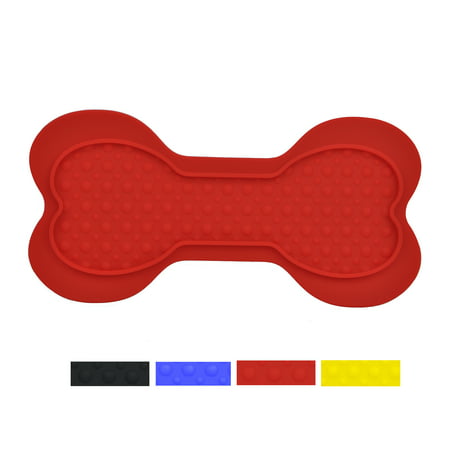 Silicon Dog Lick Bone - Shower Assistant Lick Pad Distraction Device - Use as Slow Feeder with Peanut Butter, New Design Bone Shaped With Strong Suction Cups For Dogs