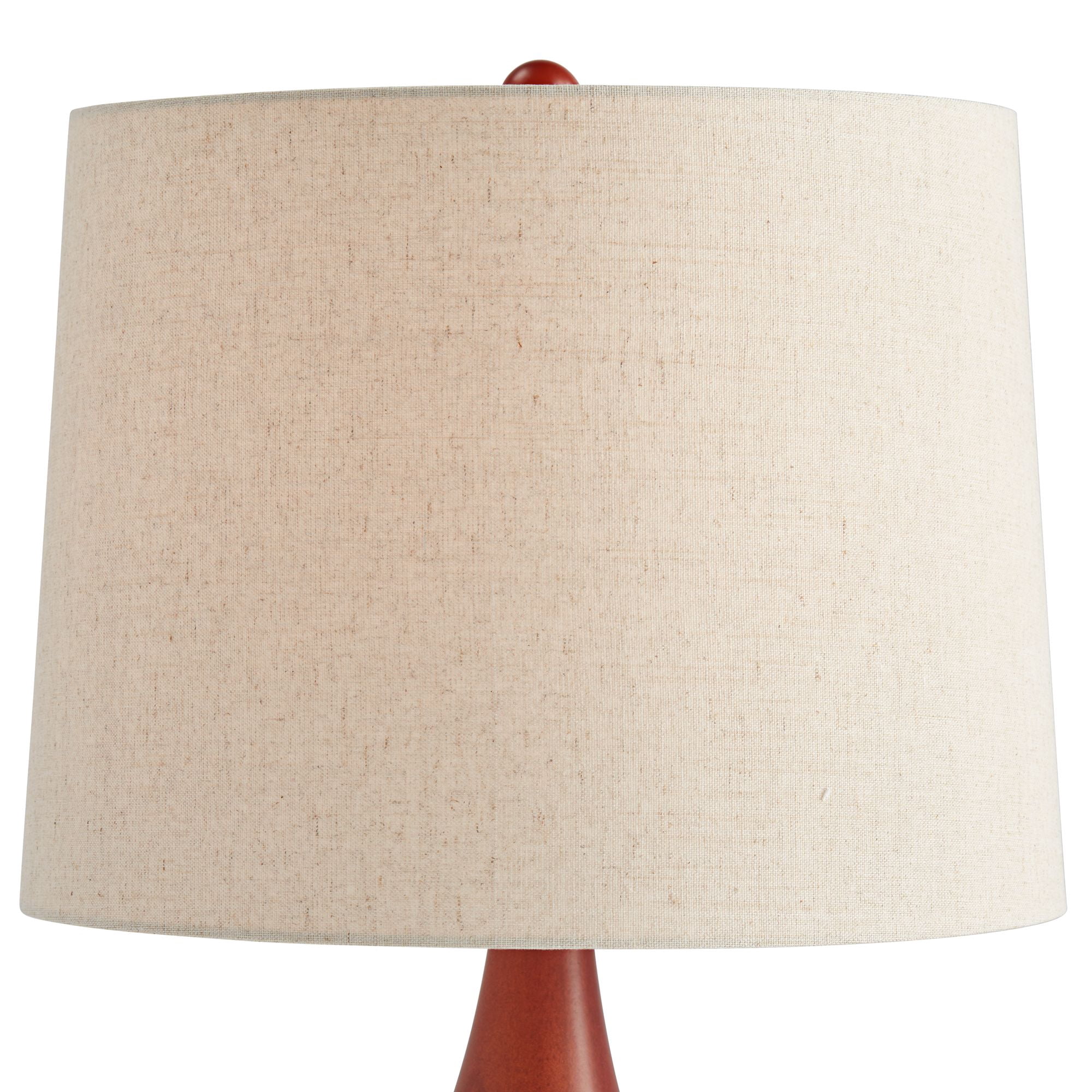 360 Lighting Brice Modern Mid Century Accent Table Lamp 23" High Ivory Ceramic Wood Neck Off White Drum Shade for Bedroom Living Room Bedside Office