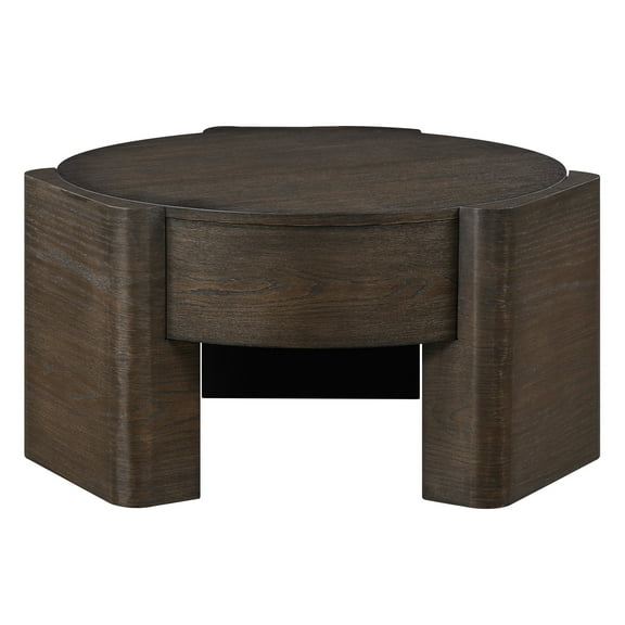 Steve Silver Salina Espresso Round Coffee Table, Distressed Deep Espresso