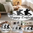 thumbnail image 5 of Round Rugs 8Ft, Happy Easter Rabbits Round Area Rug Washable Indoor Throw Carpet, Black Plaid Polka Dots Rabbits Spring Large Non Slip Circle Rug for Kids Room RV Home Decor Aesthetic, 5 of 8