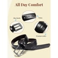 thumbnail image 4 of Timarkment Mens Belts Black Leather Belt Silver Buckle Belts for Men for Casual Work, 4 of 7