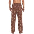 thumbnail image 2 of Men's Lightweight Pajama Bottoms Gingerbread Man Repeat Pattern Stretch Elastic Waist Side Pockets Spring Fall, 2 of 7