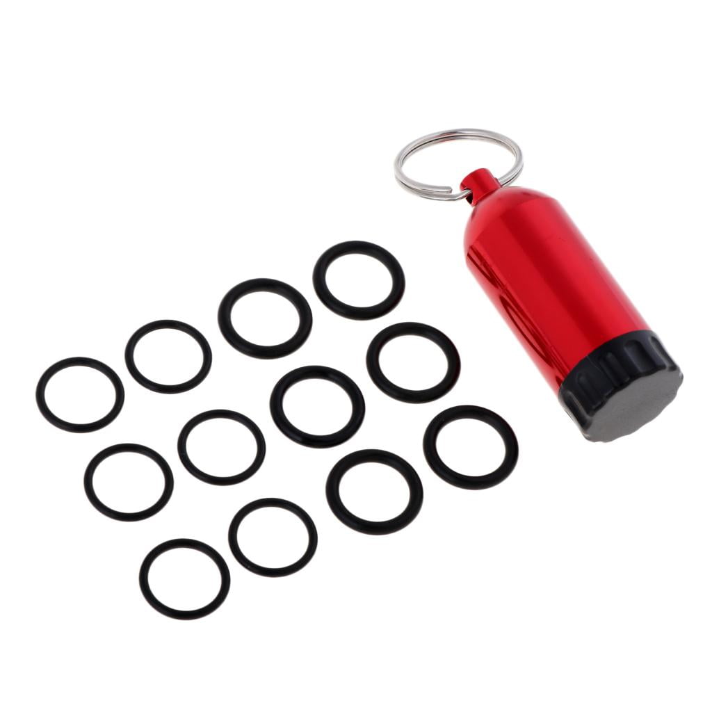 Tank Key Ring with 12 O-Rings Pick for Scuba Diving Regulator Dive BCD Red 