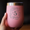thumbnail image 3 of Bevvee Insulated Wine Tumbler 12 oz Cheers 5 Years Gifts for a 5th Anniversary Celebration Tumblers, 3 of 4