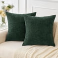 thumbnail image 1 of Fundas de almohada decorativas MIULEE, 41 x 41 cm, chenilla verde, paquete de 2, 1 of 9