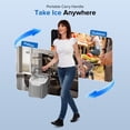 thumbnail image 6 of Auseo Countertop Ice Maker, 2 Sizes of Bullet Ice, 26Lbs/24H, 8 Ice Cubes in 6 Mins, Portable Ice Machine with Self-Cleaning for Home/Party/Travel/Camping (Grey), 6 of 12