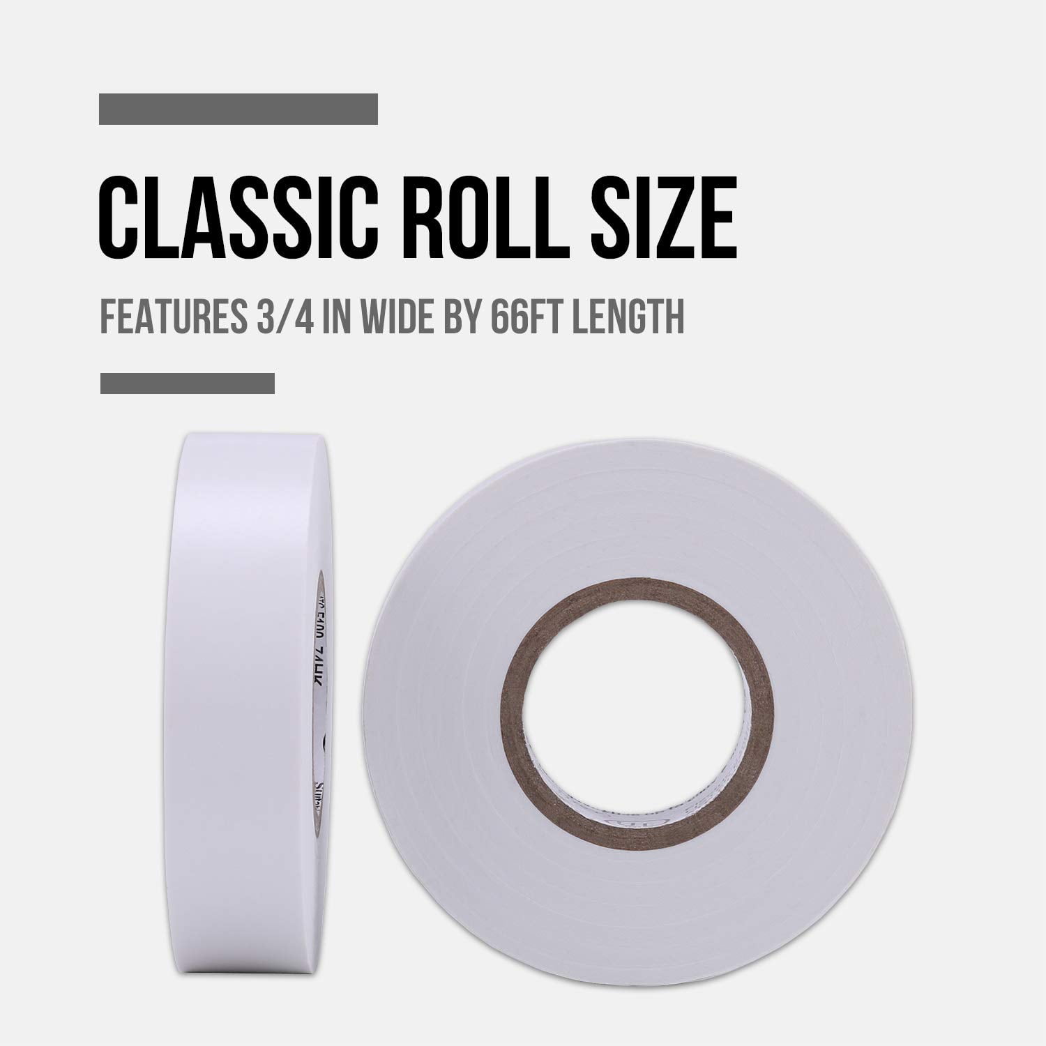 10-Pack White Electrical Tape Water of, 3/4 in x 66ft, Industrial Grade UL/CSA Listed High Temp Electrical Tape Electric Super Vinyl