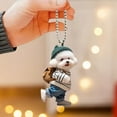 thumbnail image 4 of Holloyiver 2D Puppy-Shaped Backpack Double Sided Acrylic Pendant, Car Pendant And Backpack Keychain, Adorable Teddy Dog Design (1PC), 4 of 8