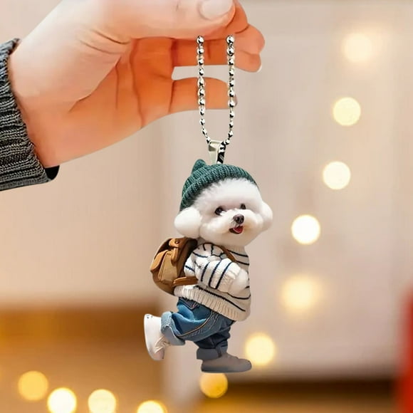 Birdeem 2D Puppy Backpack Double Sided Acrylic Pendant