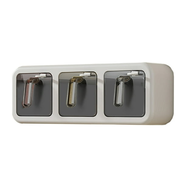 Tarro de plástico transparente de 450 ml para condimentos con cuchara. Recipiente para especias, ideal para pimienta, azúcar y sal. Tapa hermética abatible. Perfecto para la encimera de la cocina,