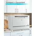 thumbnail image 4 of BLACK+DECKER Countertop Dishwasher, Counter Dishwasher with 6 Wash Programs, 6-Place Setting Capacity, Stainless Steel Interior, ENERGY STAR Certified, BCD6SD, White, 4 of 7