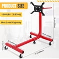 thumbnail image 2 of Support Moteur, Support Moteur Rotatif avec Construction en Acier Pliable, Base à 4 Roulettes et 4 Bras Réglables, Chariot Élévateur pour Réparation Automobile, 750 lbs Ou 1500 lbs, Orange Ou Rouge, 2 of 5