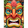 thumbnail image 3 of Colorful Design Tiki Mask Tropical Flowers Banner Hawaiian Party Decoration Aloha Sign for Luau Party Summer Event Indoor Outdoor, 3 of 7