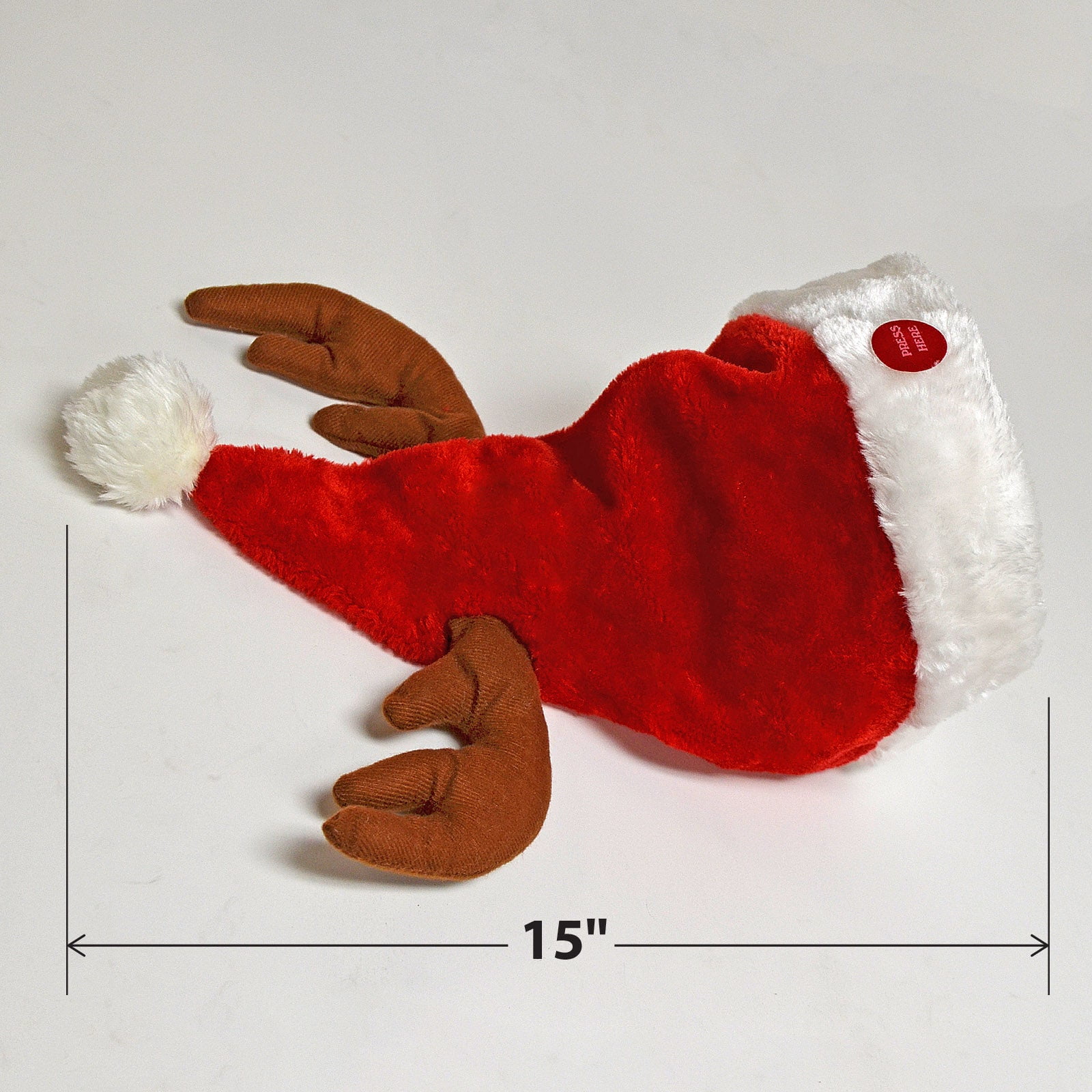 SUNNY OUTDOOR Plush Santa Hat Singing Dancing Deer Antlers Party Hat, Battery not included